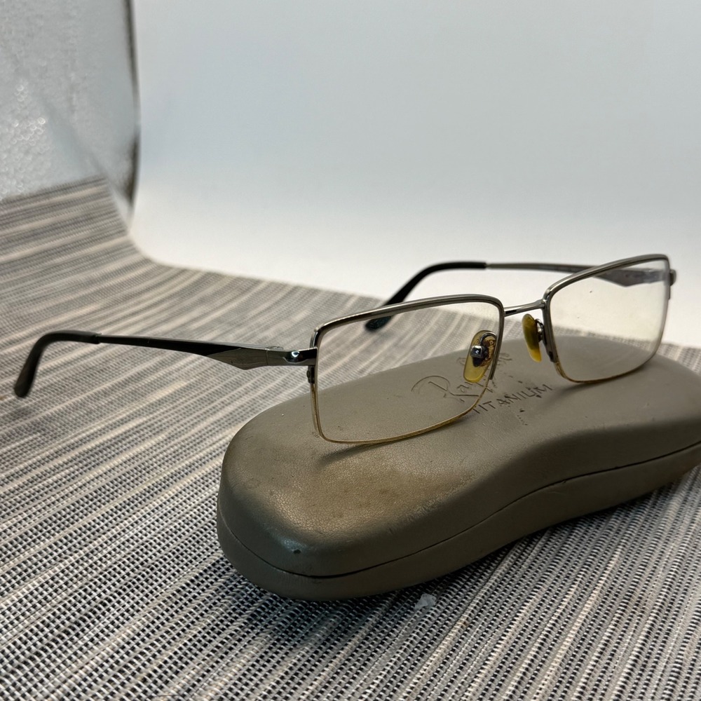 Ray-Ban RB6154 2502 Titanium Eyeglasses Gunmetal Black‎ Rectangular 54-17-140
